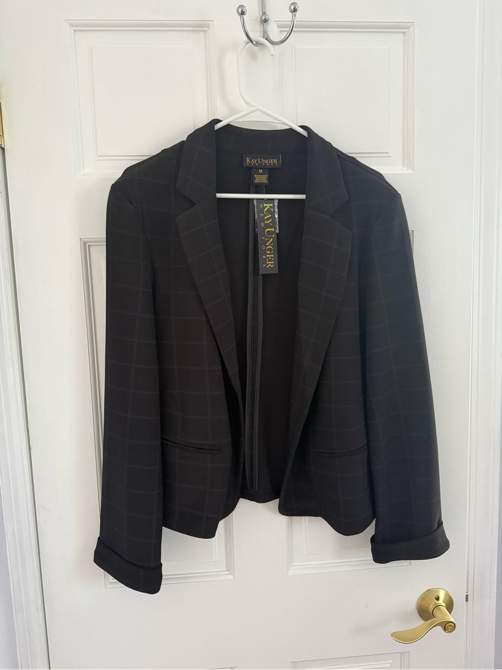 Kay Unger Black Windowpane Blazer